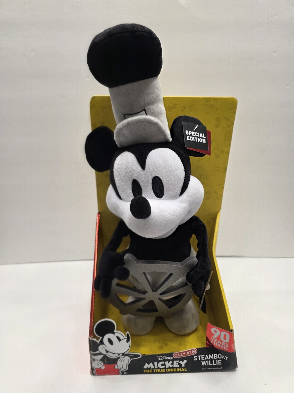 Disney Steamboat Willie Plush - Black & White